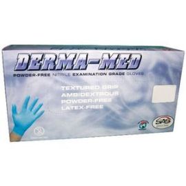 SSAS Safety 66523 Derma-Med PF Nitrile Exam Grade Gloves - Large