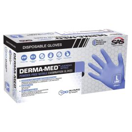 SAS Safety 66524  Derma-Med PF Nitrile Exam Grade Gloves-Extra Large