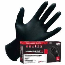 SAS Safety 66543 Derma-Pro Powder -Free Nitrile Gloves-4mm-L(100-pk)