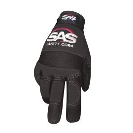 SAS Safety 6712 Pro Impact Mechanic's Safety Gloves, Black - Medium