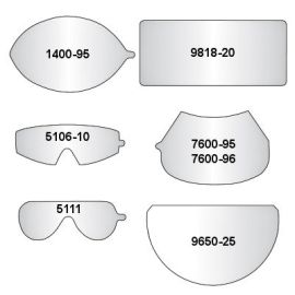 SAS Safety 7600-95 Lens Covers, Opti-Fit Respirator Clear Peel-Off  (25 pack)