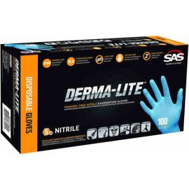 SAS Safety 6607-20 Derma-Lite Nitrile Disposable Gloves - Medium