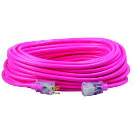 Southwire 2579SW000A 12/3 Heavy-Duty 15-Amp SJTW High Visibility General Purpose Extension Cord with Lighted End, 100 ft