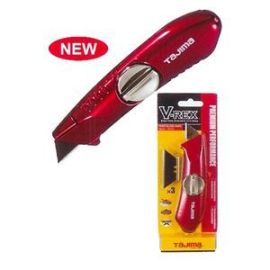 Tajima VR-101R VR-Series Fixed-Blade Utility Knife with 3 V-REX Blades (Red)