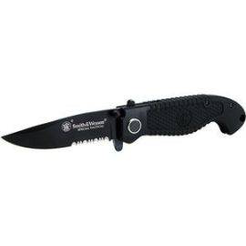 Smith & Wesson CKTACBSD Special Tactical Folder, Black w/ 40% Serrated  Drop Point Blade