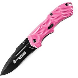 Smith & Wesson SWBLOP3SMP Folding Knife, Pink, Assisted, Black Ops