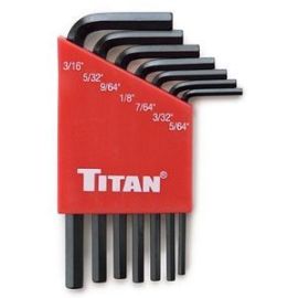 Titan 12727 7pc SAE Short Arm Hex Key Set