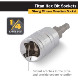 Titan 15600 1/4-Inch Drive x 2.5mm Hex Bit Socket