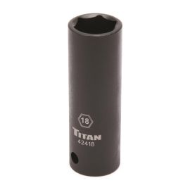 Titan 42418 18mm 1/2in Dr. 6pt MM Impact Socket