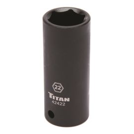 Titan 42422 22mm 1/2in Dr. 6pt MM Impact Socket