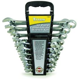 Titan 17399 30-Piece Standard & Stubby Combination Wrench Set
