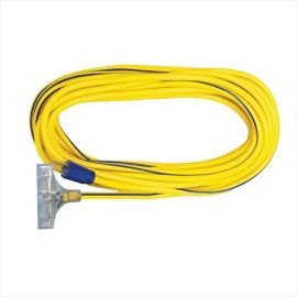 Voltec 05-00125 100 ft. SJTW Yellow-Blue Power Block Extension Cord With Lighted End