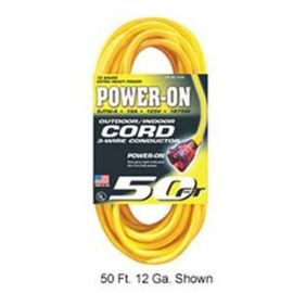 Voltec 73050 50-Foot Yellow Heavy Duty Lighted Plug Extension Cord
